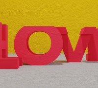 3D Text Love Hate 3D model