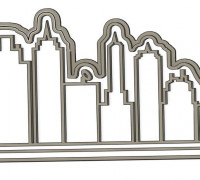 Skyline cookie cutter 3D model