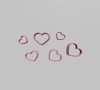 polymeric clay cutter - hearts 3D model