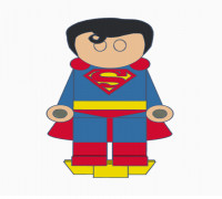 Flatminis Continued - Superman 3D model