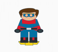 Flatminis Continued - Captain Man 3D model