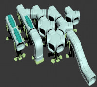 Sci-fi Modular Oil Pipeline 3D model