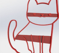Cute cat cookie cutter 3D model