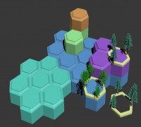 Open WarHex - modular, scenic 3D Hex terrain project 3D model