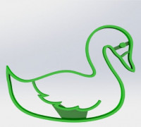 Swan cookie cutter 3D model
