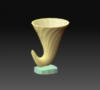Low Poly Horn Planter 3D model