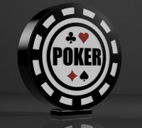 Poker lamp v2 3D model