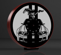 Mustang Clock Lamp 3D model
