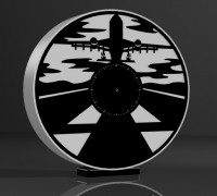 Airplane Clock Lamp 3D model
