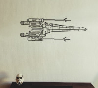 X-wing fighter 2D wall art 3D model