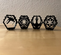 Minifigure Display with Star Wars background 3D model