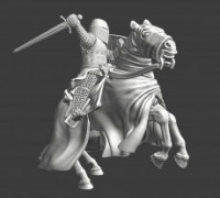 Medieval Crusader Knight swinging sword 3D model
