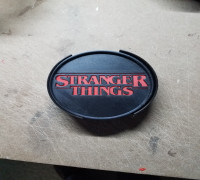 Stranger Things Coasters and Holder 3D model