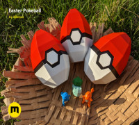 Pokeball Easter Egg Box Decoration 3D model