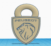 Peugeot v2 key ring 3D model