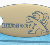 Peugeot key ring 3D model