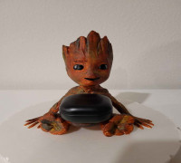 Groot Earphone Case Holder 3D model