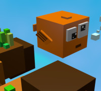 Pixel Fish 3D model - Pixelart123 3D model