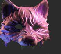 fantasy wolf mask 3D model