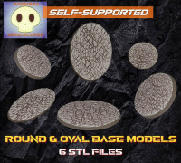 Rock ground Base Set (6 different base sizes) 3D model