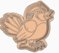 pidgey cookie cutter 3D model