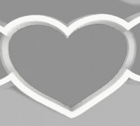 Winged heart cookie cutter 3D model