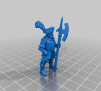 Landsknecht Halberdier 28mm 3D model