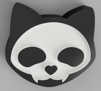 LED LAMP KITTY SKULL 3D model
