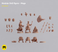 Modular magnetic DnD figure – Mage 3D model