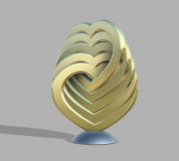 hugging hearts 3D model
