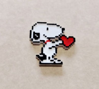Keychain, magnet, Snoopy 8 bits 3D model