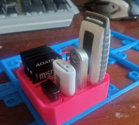 FreeGrid SD card, microSD card & USB-A module 3D model