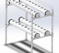Hydroponics System Shelf Type 3D model