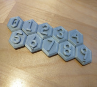 Hexagonal Numbered D&D Tokens 3D model