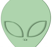 Alien 1-sided cookie cutter 3D model