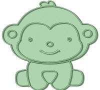 Monkey sitting whole cookie cutter 3D model