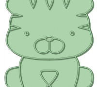 Tiger sitting forest cookie cutter 3D model