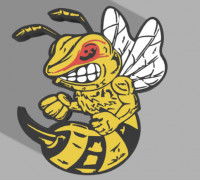 LED lamp angry wasp 3D model
