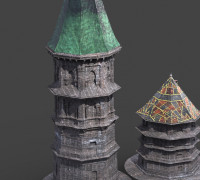 Germanic Stone Tower 2 Designs 3D model