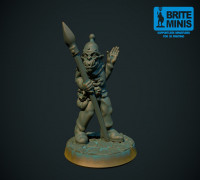Orc with spear (supportless, FDM friendly) 3D model