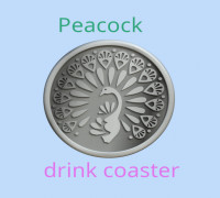 Peacock drink coaster 3D model