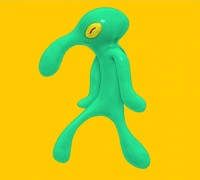 Strong beauty (squid) 3D model