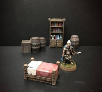 Delving Decor: Inn Bed (28mm/Heroic scale) 3D model