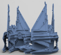 Sci-Fi Ocean Tech ship barrior Shield 4 3D model