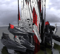 Sci-Fi Drake interceptor Ship 5 Kit bash 3D model