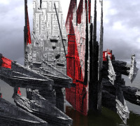 Sci-Fi Drake interceptor Ship Base 3D model