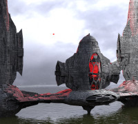 Ocean Drake interceptor Ocean Ship Base 3 Kitbash 3D model