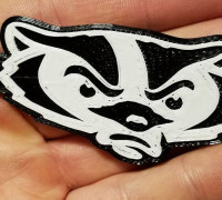 Bucky Badger Keychain 3D model