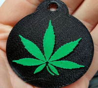 Marijuana Leaf Keychain 3D model