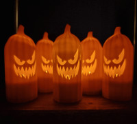 Pumpkin Halloween Tealight 3D model